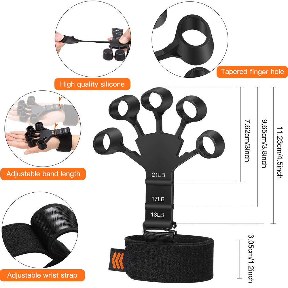Picture of আঙুলের গ্রিপার ফিঙ্গার এক্সারসাইজার গিটার ফিঙ্গার এক্সারসাইজার 6 প্রতিরোধী স্তর পুনরুদ্ধার শারীরিক সরঞ্জাম রোগীর জন্য হাত শক্তিশালী - hand grip - Multicolor