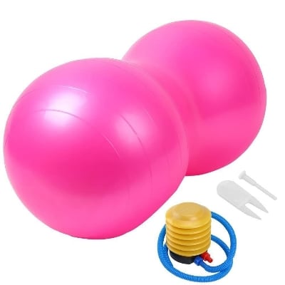 Picture of Peanut Ball Size 45x90 cm Shaped Swiss Stability Yoga Exercise Balance Ball for Kids Labor Birthing Physio Therapy Fitness Gym Workout Exercise Ball - Multicolor