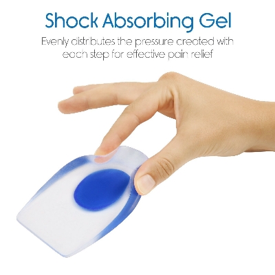 Picture of Gel Heel Cushions for Heel Pain Relief (1 Pairs) Plantar Fasciitis Heel Cups | Silicone Cup Pads for Heel Spurs | Heel Pain Relief Insoles for Sore or Bruised Feet | Blue Heel Pads for Women - Multicolor