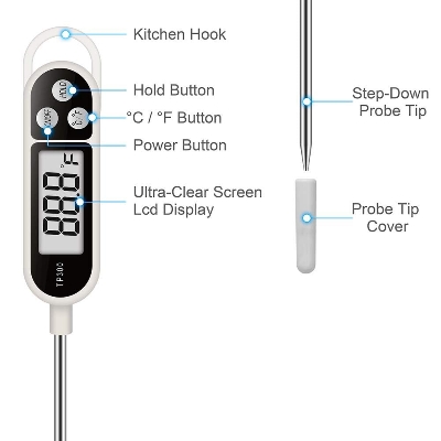 Picture of Digital Kitchen Food Thermometer TP300 Water Oil Thermometer for Meat Cooking Food Probe BBQ Electronic Oven Kitchen Tools - Multicolor