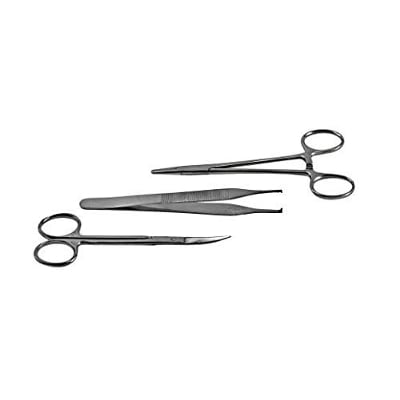Picture of Surgical Instrument Suturing Set Of 3 Pieces(needle holder,dissecting forceps and iris Scissor) - Silver