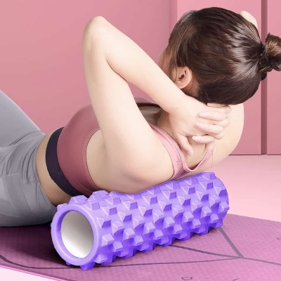 Picture of Grid Foam Roller | Eco-Friendly Spikes Foam Roller | Premium Eva Foam | Light Weight & Travel-Friendly Foam Roller for Relieve Muscle Tightness, Soreness & Inflammation (Black) - Multicolor