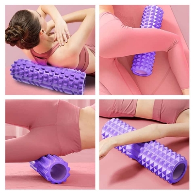 Picture of Grid Foam Roller | Eco-Friendly Spikes Foam Roller | Premium Eva Foam | Light Weight & Travel-Friendly Foam Roller for Relieve Muscle Tightness, Soreness & Inflammation (Black) - Multicolor