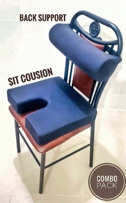 Picture of Coccyx Seat Cushion to Relieve Back, Sciatica and Tailbone Pain Ideal for Car, Office Chair (Multicolour). - Multicolor