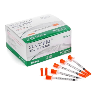 Picture of Insulin Syringe U-100 1ml 31G*5mm 100 Pcs Made in Korea - Multicolor