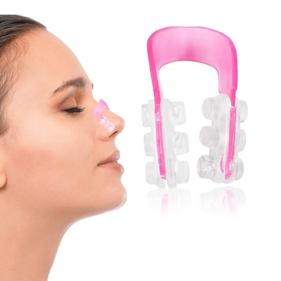 Picture of 1Pcs Fashion Nose Up Shaping Shaper Lifting Bridge Straightening Beauty Nose Clip Tool Nose Lifting Shaper Nose Shaper - Pink