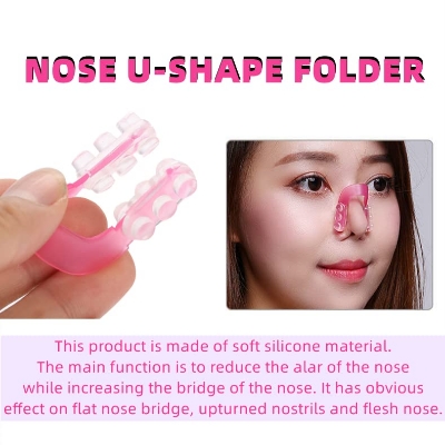 Picture of 1Pcs Fashion Nose Up Shaping Shaper Lifting Bridge Straightening Beauty Nose Clip Tool Nose Lifting Shaper Nose Shaper - Pink