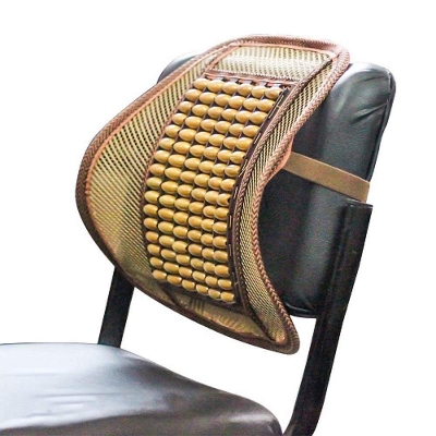 Picture of Mesh Ventilation Wooden Back Rest with Elastic and Belt Support For Car Seat, Office Chairs, home