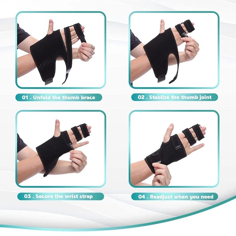 Picture of Adjustable Finger Support Brace for Men Women, Finger Support Brace for Broken Joints, Sprains, Tendonitis, Pain Relief, Hand Protector - Black