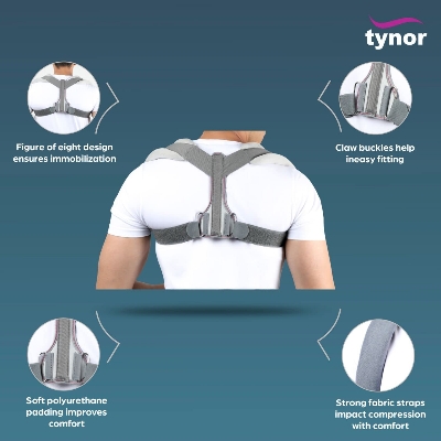 Picture of Tynor Clavicle Brace with Velcro - Grey