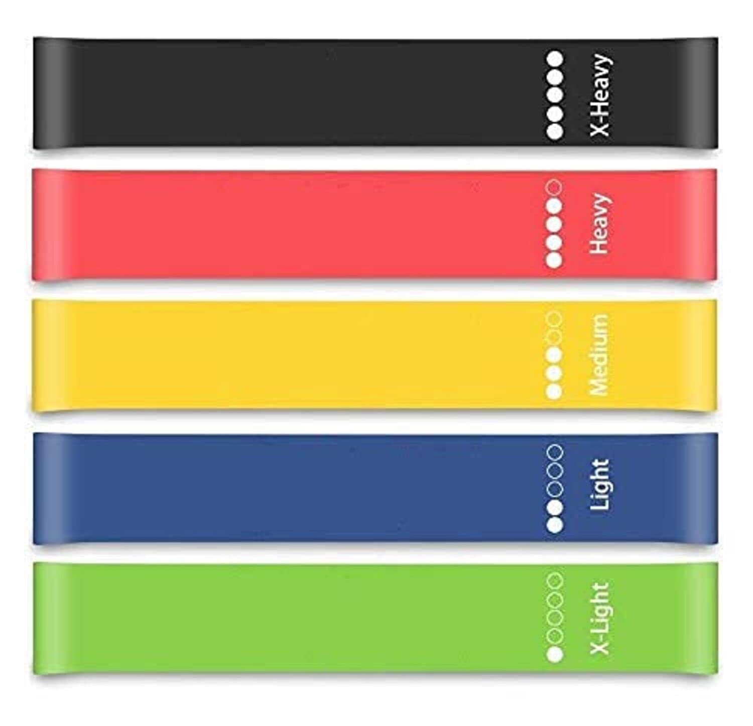 Picture of Resistance Bands Set for Men and Women, Pack of 5 Different Levels Elastic Band for Home Gym Long Exercise Workout – Great Fitness Equipment for Training, Yoga - Multicolor