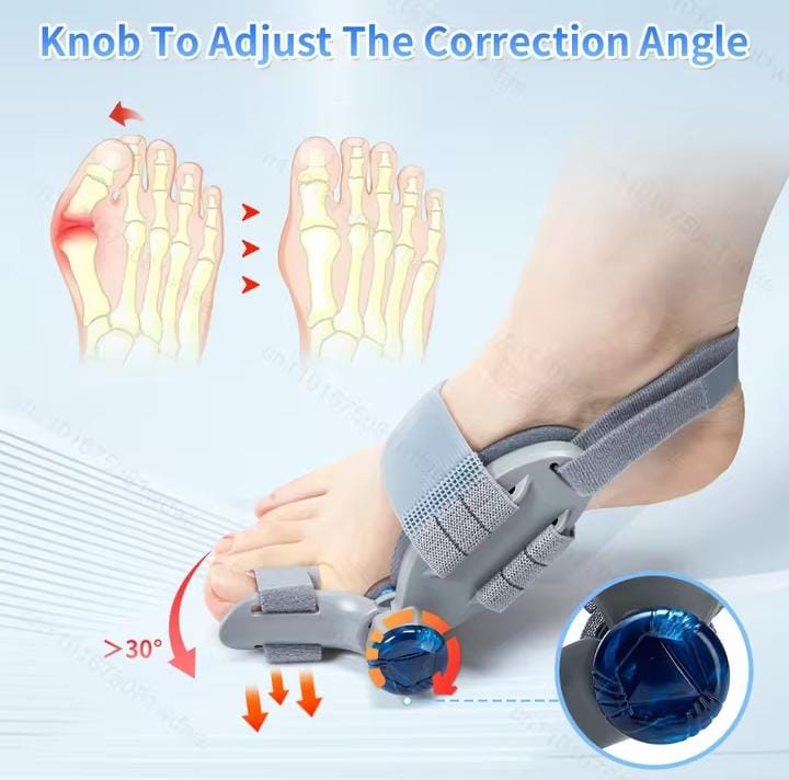 Picture of Bunion Corrector for Women & Men Big Toe: Adjustable Bunion Fix for Big Toe Separation Pain Relief - Orthopedic Bunion Splint with Straightener for Toes Alignment Hallux Valgus Correction - Light Ash
