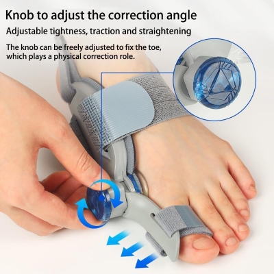 Picture of Bunion Corrector for Women & Men Big Toe: Adjustable Bunion Fix for Big Toe Separation Pain Relief - Orthopedic Bunion Splint with Straightener for Toes Alignment Hallux Valgus Correction - Light Ash