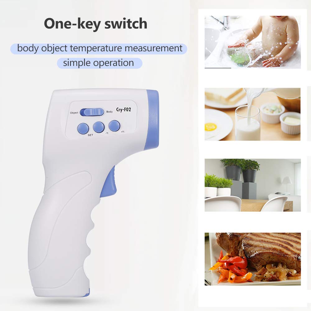 Picture of Digital Infrared Thermometer Temperature Gauge Object Non Contact Temperature Measurement Device 4 Setting Modes 99 Memories ℃ and ℉ - White