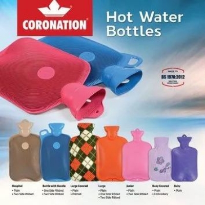 Picture of Coronation 1.5 Litres Leakproof Rubber Hot Water Bottle for Pain Relief One Side Ribbed (Backpain, Neckpain, Stomachpain)