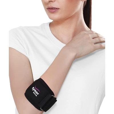 Picture of Tynor Tennis Elbow Support(Pain Relief,Forearm,Elbow) - Black