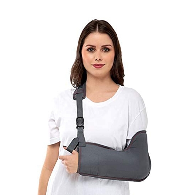 Picture of Taiba Arm Sling Pouch For Fracture Support For Arm Movement For Men & Women Immobilization Support for both hand - Light Ash