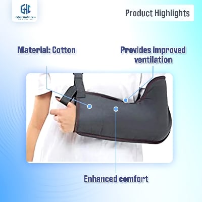 Picture of Taiba Arm Sling Pouch For Fracture Support For Arm Movement For Men & Women Immobilization Support for both hand - Light Ash