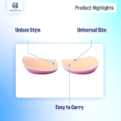 Picture of Galaxy Orthopedic Insoles Shoe Inserts Medial & Lateral Heel Wedge Lift Silicone Pads Corrective O/X Type Leg, Perfect Halfsphere Design for Bowlegs and Knock Knees - Blush Pink