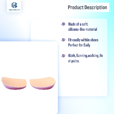 Picture of Galaxy Orthopedic Insoles Shoe Inserts Medial & Lateral Heel Wedge Lift Silicone Pads Corrective O/X Type Leg, Perfect Halfsphere Design for Bowlegs and Knock Knees - Blush Pink