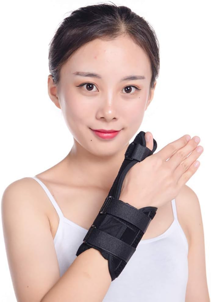 Picture of Thumb and Wrist Splint, Thumb Wrist Support Brace Adjustable Wrist Splint for Carpal Tunnel - Black