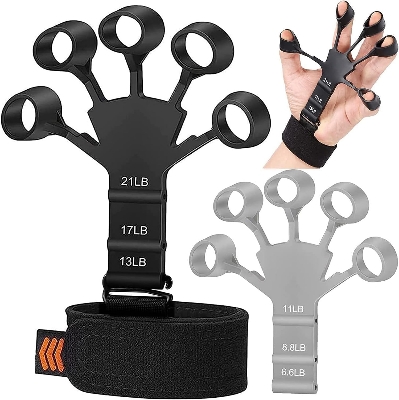 Picture of Gripster Finger Grip Strengthener - Adjustable Hand Exerciser for Forearm & Wrist - Pain Relief for Arthritis & Carpal Tunnel - Multicolor