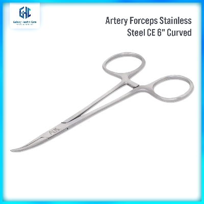 Picture of Artery Forceps Stainless Steel CE High Quality Surgical Instruments For Doctors/Surgeons 6" Curved (6 INCH CURVED) - Silver