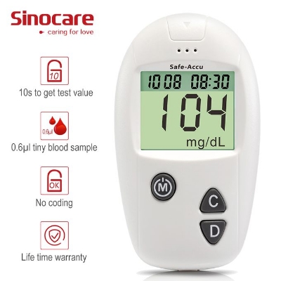 Picture of Sinocare Accu Blood Glucose Meter & Test Strips & Lancets Glucometer Kit Diabetic Blood Sugar Meter Diabetes Tester - White