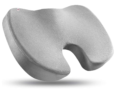 Picture of Seat Cushion Memory Foam Coccyx Cushion Designed for Back, Hip, and Tailbone Pain - for Office Chair,Car Seat, Wheelchair - Light Ash