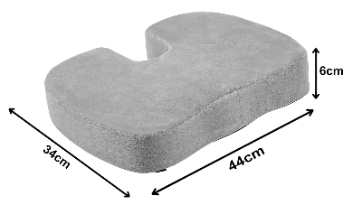Picture of Seat Cushion Memory Foam Coccyx Cushion Designed for Back, Hip, and Tailbone Pain - for Office Chair,Car Seat, Wheelchair - Light Ash