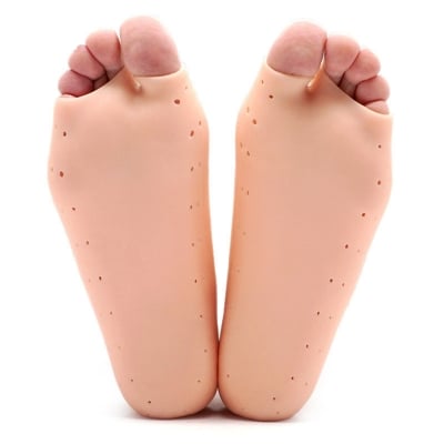 Picture of 2 Pcs/Set Soft Silicone Moisturizing Gel Socks For Foot Care Protector Relieve Dry Non-slip Feet Protection Pain Relief Patch - Beige