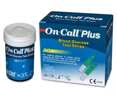Picture of ON CALL PLUS Blood Glucose Test Strips 50 Pcs - Blue
