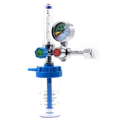 Picture of Oxygen Cylinder Regulator with Flowmeter and Humidifier Bottle With Nasal Oxygen Cannula