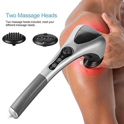 Picture of Double Head Full Body Massager Neck Back Leg Massage Machine Variable Speed Far Infrared Handheld Body Massager Hammer - Multicolor