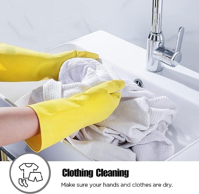 Picture of Rubber Reusable Heavy Duty Hand Gloves For Dishwashing, Gardening, Kitchen Cleaning Non-Slippery & Durable Long Elbow Length 1 Pair - Multicolor