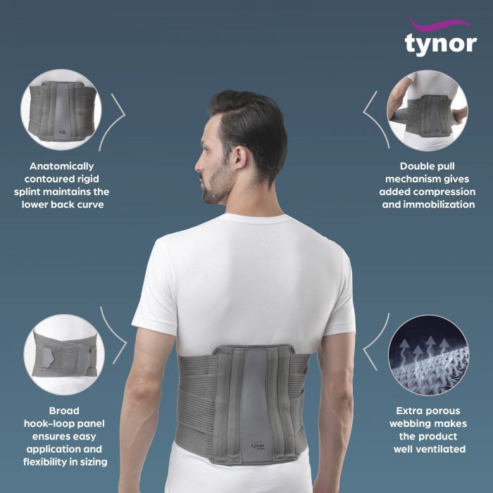Picture of Tynor Lumbar Corset Belt Contoured L.S. Support Belt For Beck Pain - Grey