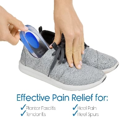 Picture of Silicone Gel Heel Protector Insole Cups for Swelling, Pain Relief, Foot Care Support Cushion for Men and Women - 1 Pair (Medium) - Multicolor