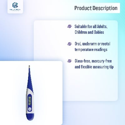 Picture of Heartman Flexible Waterproof Digital Thermometer for Baby & Adults Easy to Use 1 year warranty - Chili Red
