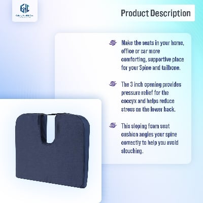 Picture of Coccyx Seat Cushion to Relieve Back, Sciatica and Tailbone Pain Ideal for Car, Office Chair - Multicolor