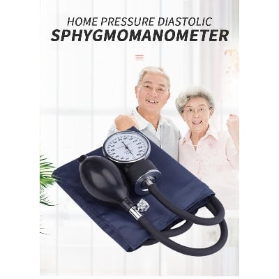 Picture of Manual Blood Pressure Monitor Diastolic Sphygmomanometer Medical Doctor Stethoscope Sphygmomanometer Cuff Home Health Monitor - Black