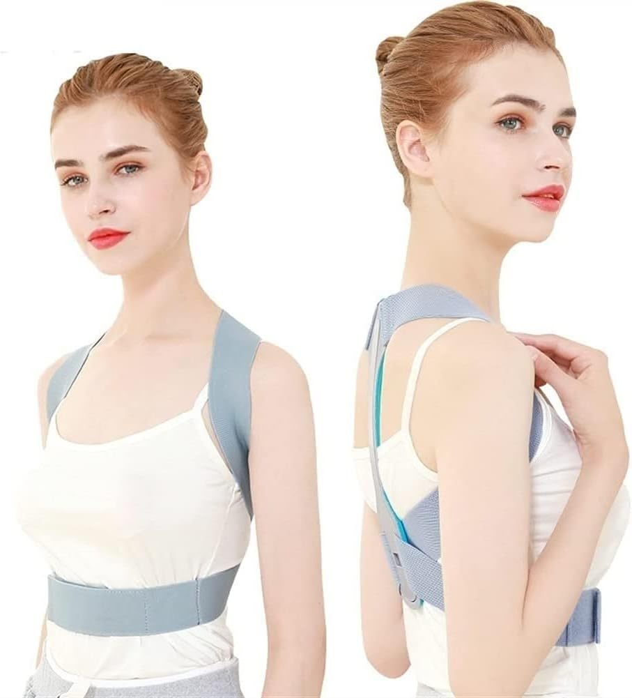 Picture of Posture Corrector for Men & Women - Adjustable Shoulder Posture Brace - Adjustable Upper Back Brace - Invisible Thoracic Back Brace for Hunching - Grey