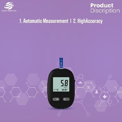 Picture of Digital Arm BP Blood Pressure Monitor Tensiometer Tonometer Automatic Sphygmomanometer + Blood Glucose Meter with Test Strips - White