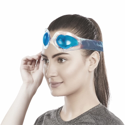 Picture of Vissco Cool Eyes (Gel), Eye Relaxing Mask For Puffy Tired Eyes, Dark Circles, Instant Pain Relief, Dry Eyes, Redness - Universal (Blue) - Multicolor