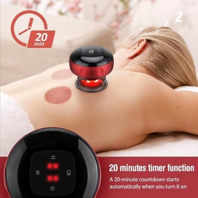 Picture of Smart Dynamic Electric Cupping Device - 5 Massage Modes with Heating Therapy, Full Body Vacuum Suction Detox Massage Machine Tools - Multicolor