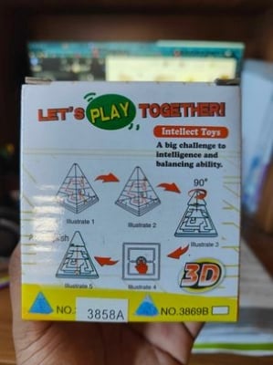 Picture of 3D Puzzle Maze Toy Hand Game Maze Pyramid Brain Game Challenge Puzzle Multicolor