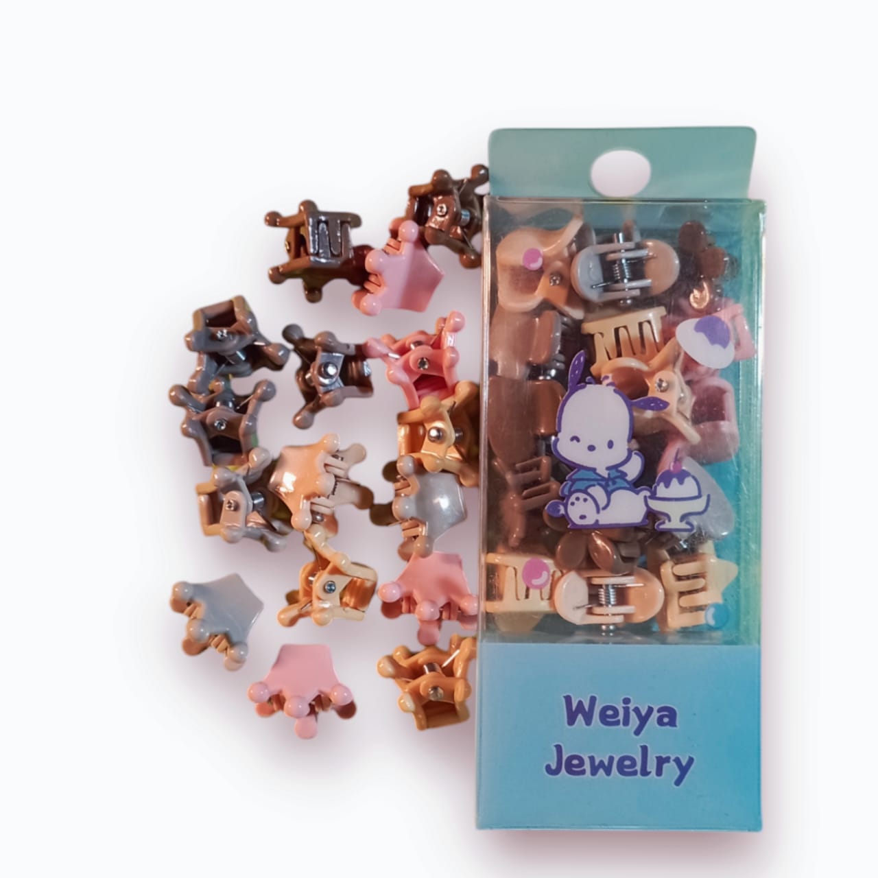 Picture of 16 Pcs Girls Mini Hair Clip Set - Multicolor