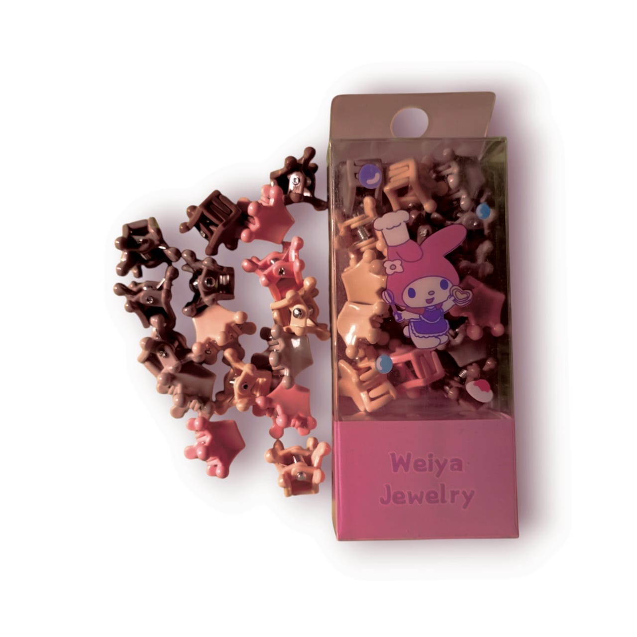 Picture of 16 Pcs Girls Mini Hair Clip Set - Multicolor