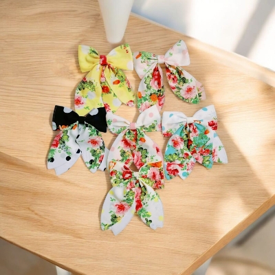 Picture of Elegant Bow Ribbon Hair clip Fashon Accessories for Girls - Multicolor