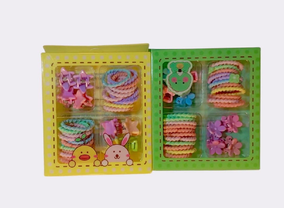 Picture of 32 Pcs Colourful Hair Accessories Set.Clips and Bands for Girl Daily Styles - Multicolor