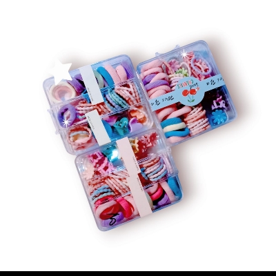 Picture of 52 Pcs Colourful Hair Accessories Set .Clip and Bands for Girl Daily Styles - Multicolor